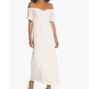 TFNC London light pink party Dress with elastic waistband,size 10